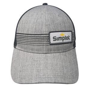 Simplot Strapback Baseball Cap Gray One Size Adjustable Embroidered 6 Panel